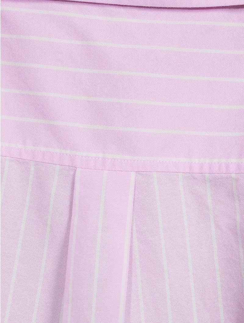 Off-The-Shoulder Shirt Pinstripe Print