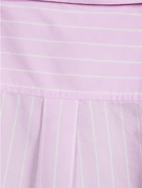 Off-The-Shoulder Shirt Pinstripe Print