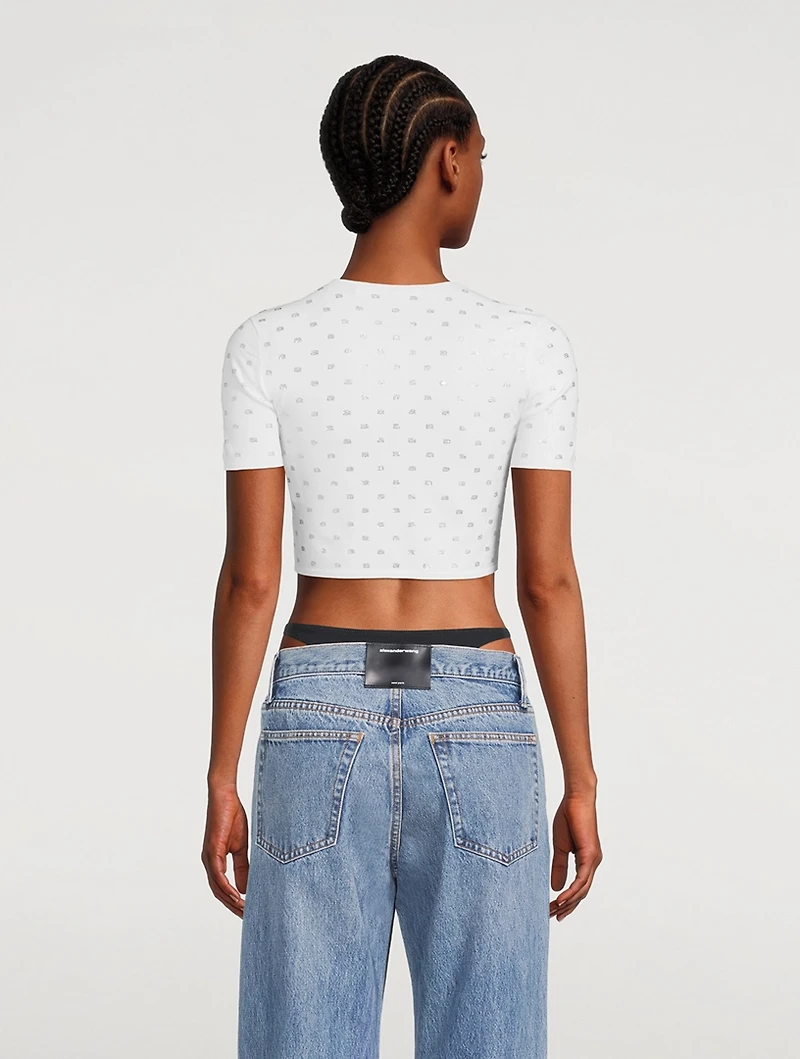 Crystal Logo Crop T-Shirt