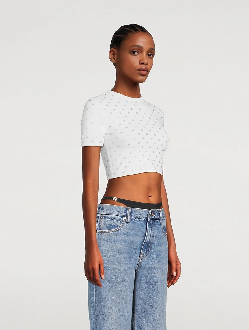 Crystal Logo Crop T-Shirt
