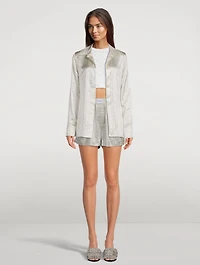 Crystal Pinstripe Silk Charmeuse Shirt