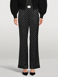 Crystal Logo Silk Charmeuse Pajama Pants