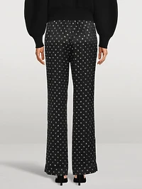 Crystal Logo Silk Charmeuse Pajama Pants