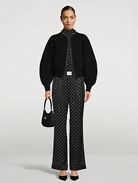 Crystal Logo Silk Charmeuse Pajama Pants
