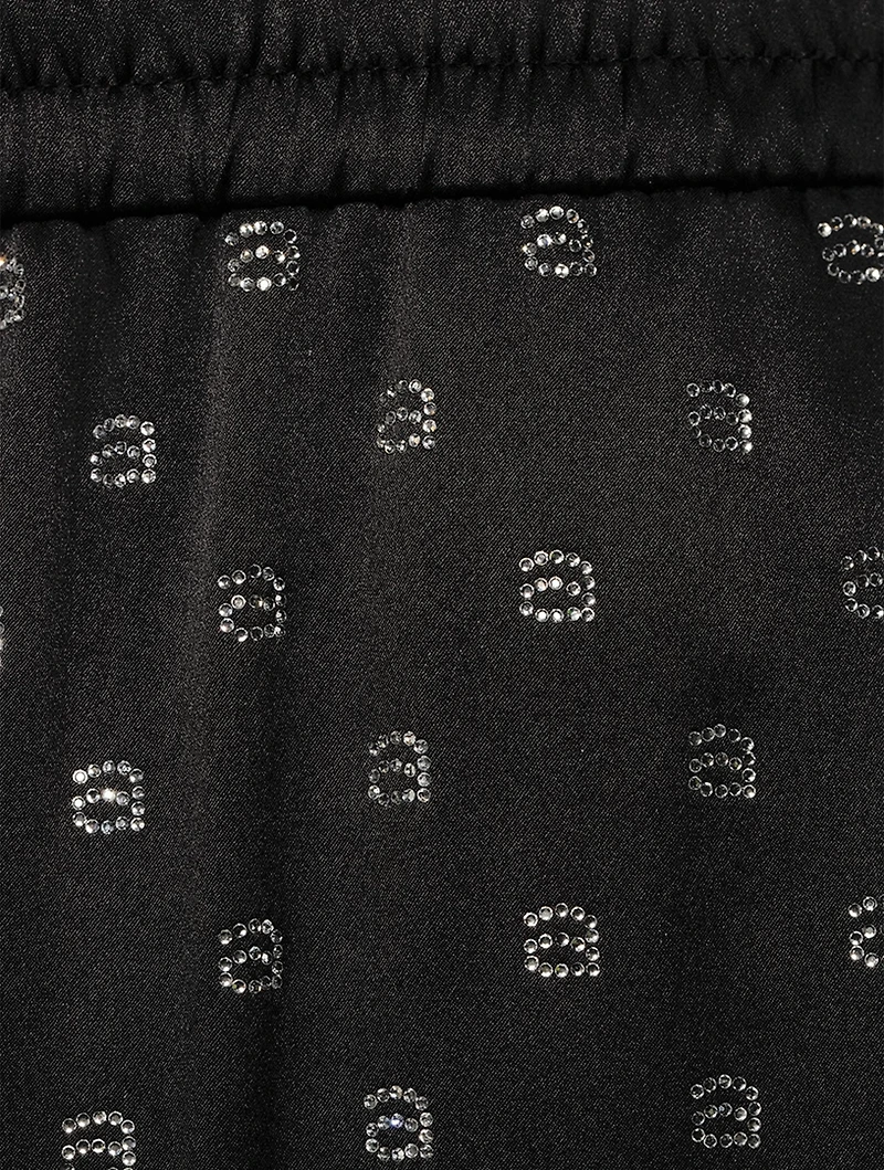 Crystal Logo Silk Charmeuse Pajama Pants