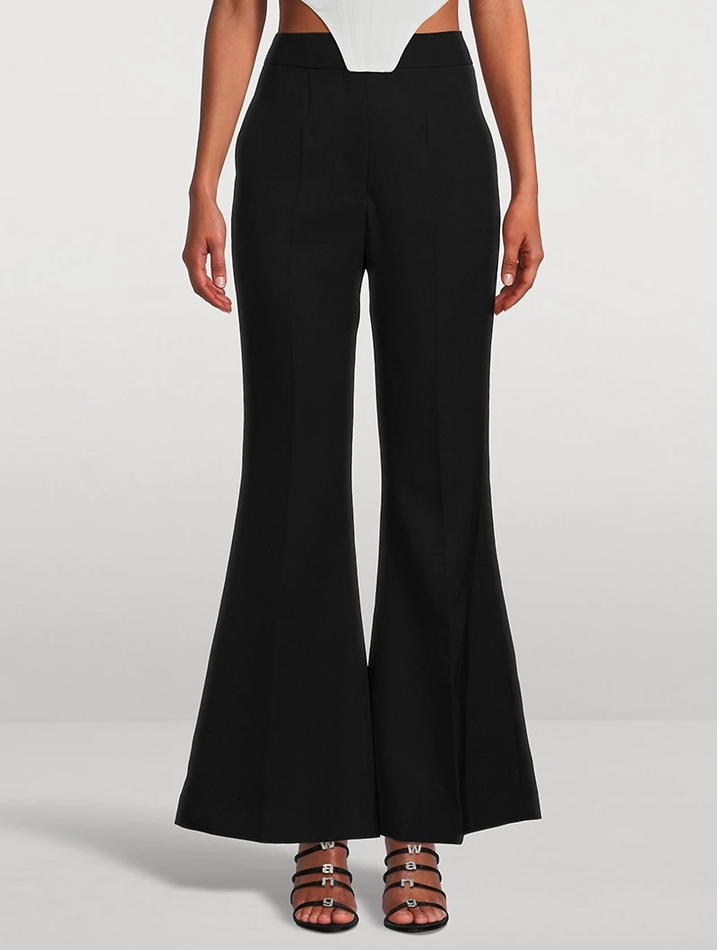 Wide-Leg Wool Trousers