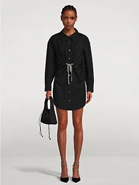 Crystal Tie Poplin Shirt Dress
