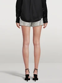 Crystal Pinstripe Silk Charmeuse Boxer Shorts
