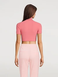 Short-Sleeve Mockneck Crop Top