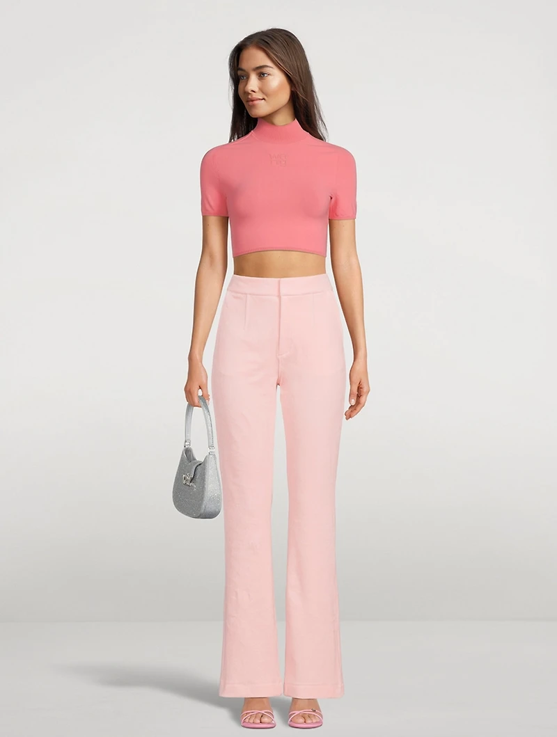 Short-Sleeve Mockneck Crop Top