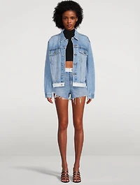 Logo-Band Denim Trucker Jacket
