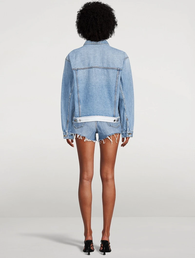 Logo-Band Denim Trucker Jacket