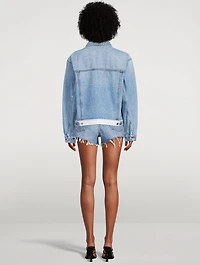 Logo-Band Denim Trucker Jacket