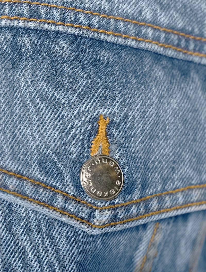 Logo-Band Denim Trucker Jacket