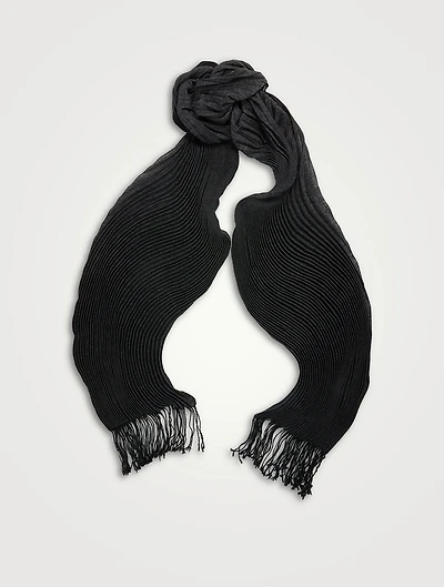 Round Alpaca Pleats Scarf