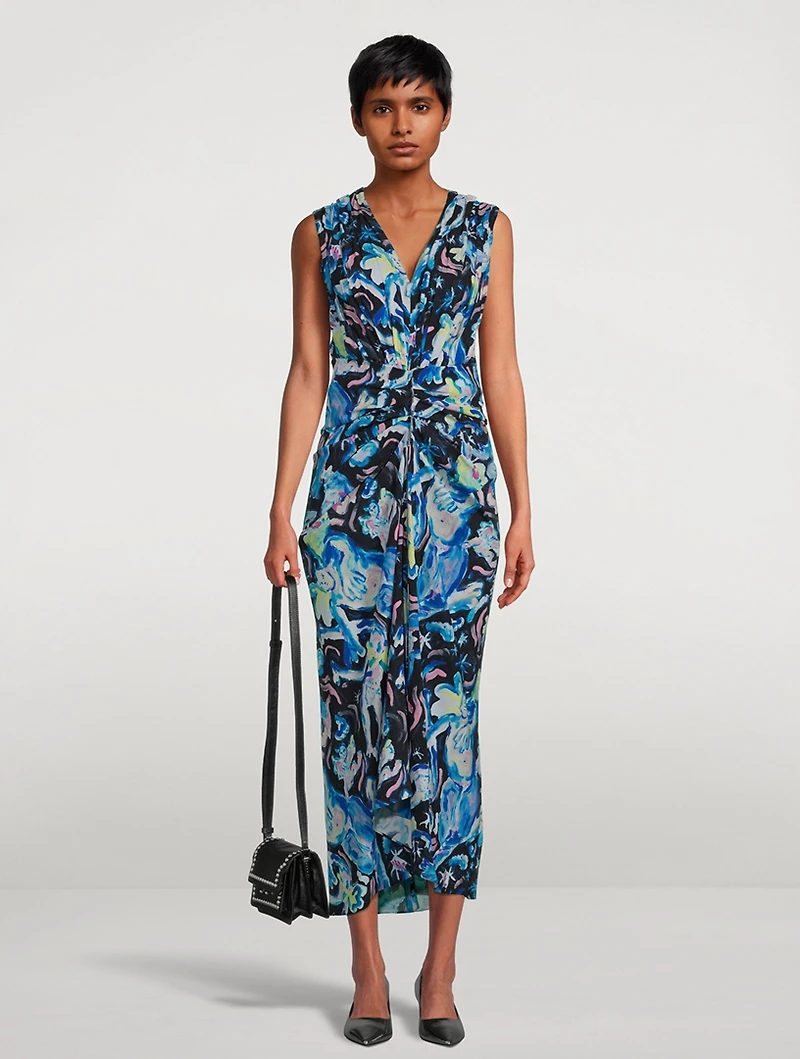 Printed Crepe Dress