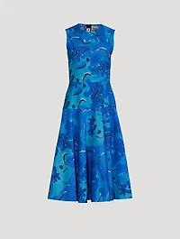 Poplin Midi Dress Floral Print