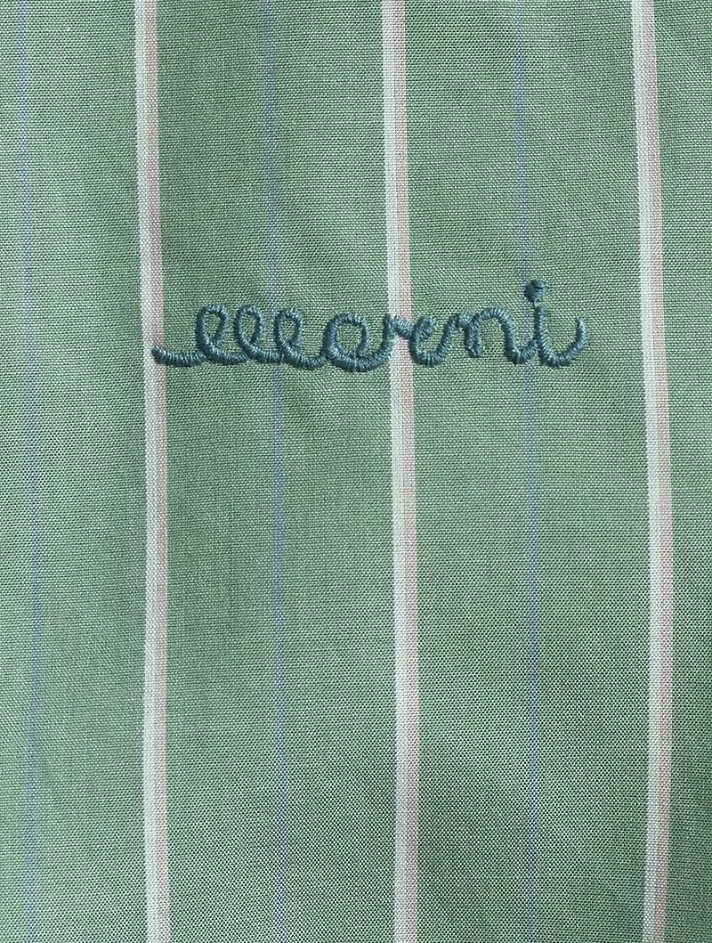 Cropped Poplin Shirt Stripe Print