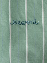 Cropped Poplin Shirt Stripe Print
