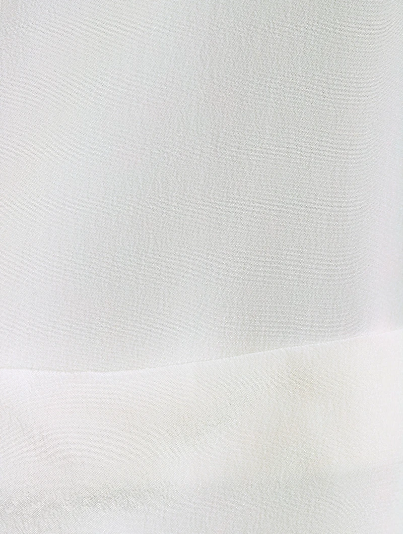 Cropped Silk Drawstring Shirt