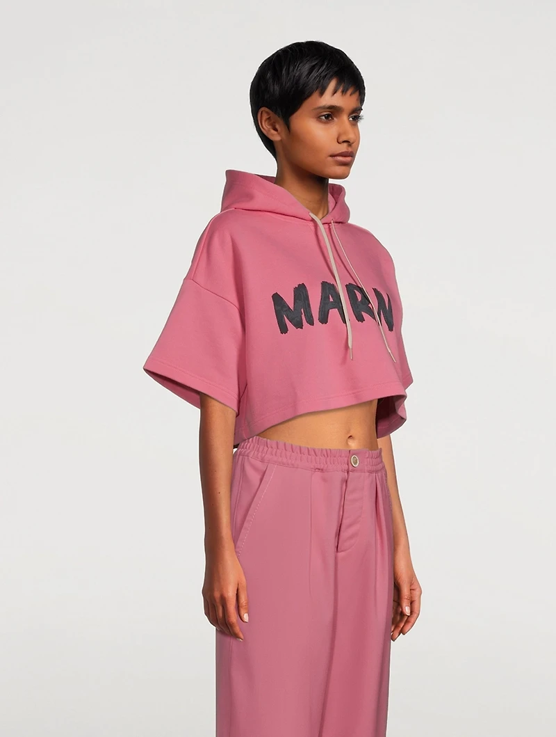Cropped Logo Hoodie