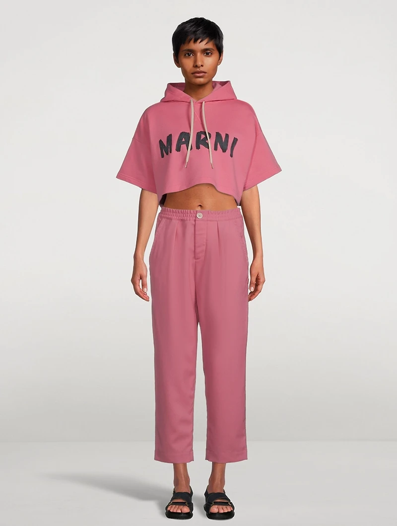 Cropped Logo Hoodie