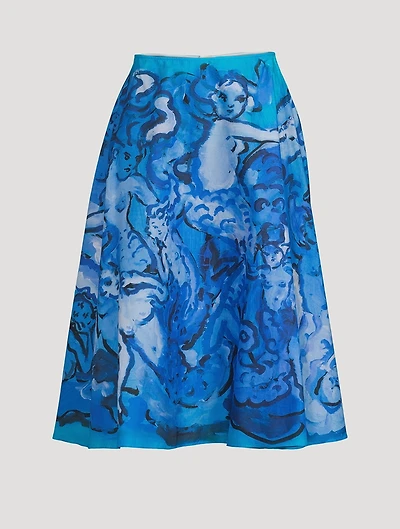 Printed Midi Skirt