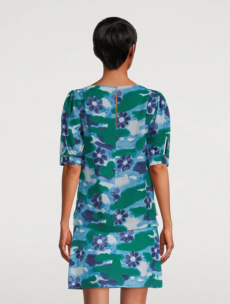 Balloon Sleeve Top Floral Print