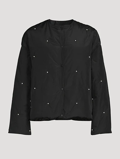 Puffer Jacket With Pearl Details