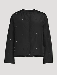 Puffer Jacket With Pearl Details