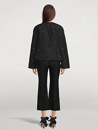 Puffer Jacket With Pearl Details