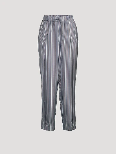 Silk Balloon Trousers Stripe Print
