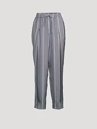 Silk Balloon Trousers Stripe Print
