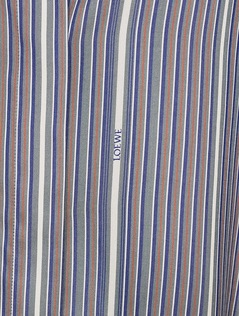 Trompe-L'œil Silk Shirt Stripe Print