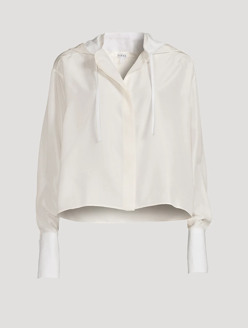 Hooded Silk And Cotton Shirt