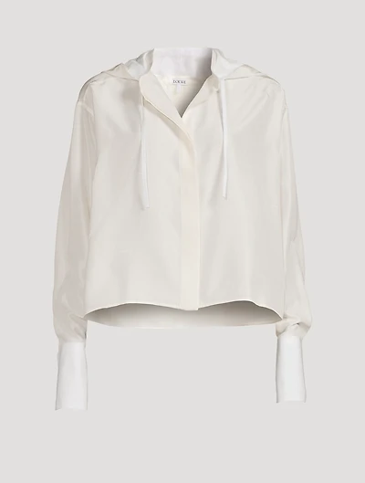 Hooded Silk And Cotton Shirt