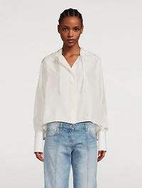 Hooded Silk And Cotton Shirt