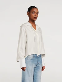 Hooded Silk And Cotton Shirt