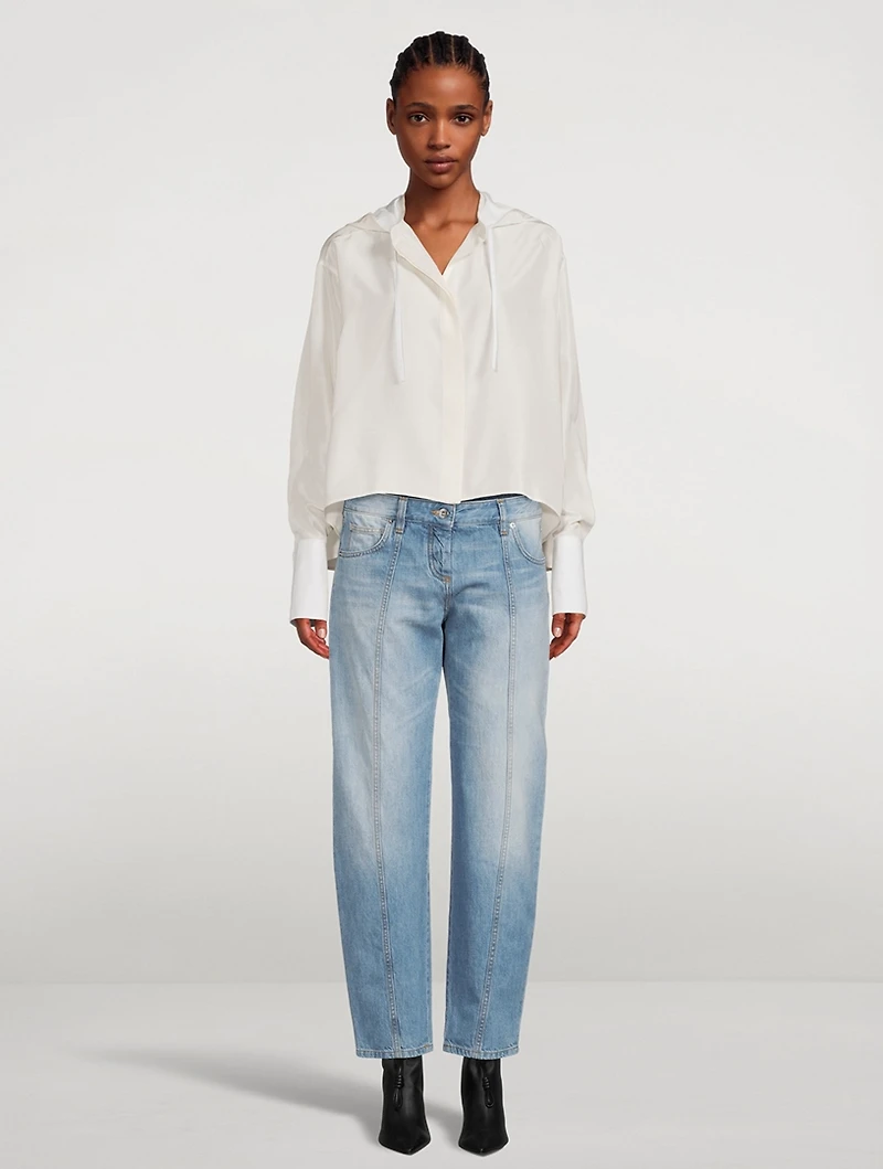 Hooded Silk And Cotton Shirt