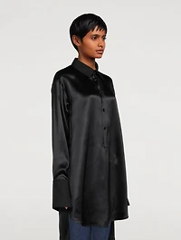 Convertible Silk Shirt Dress