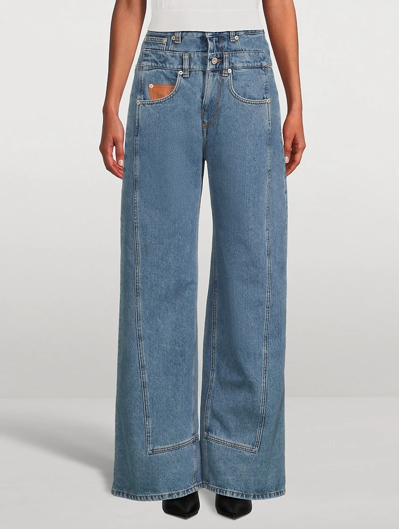 Trompe L'œil Wide-Leg Jeans