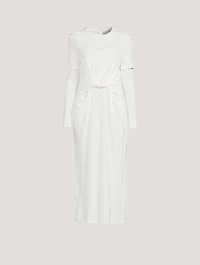 Draped Crepe Jersey Midi Dress