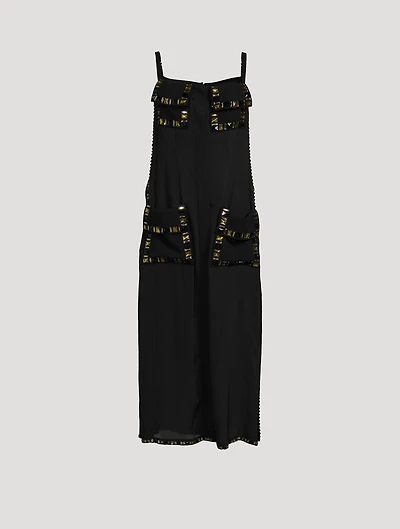 Embroidered Stone Chiffon Dress