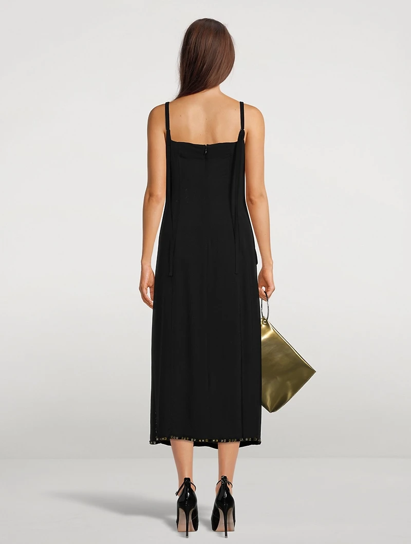 Embroidered Stone Chiffon Dress