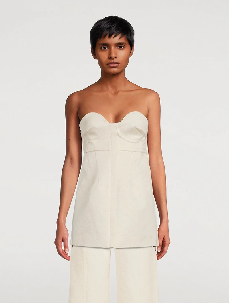 Cotton Wool Jacquard Bustier