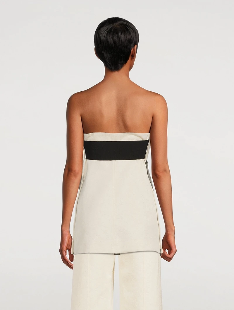 Cotton Wool Jacquard Bustier
