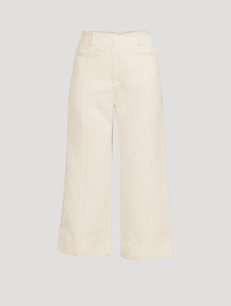 Cotton Wool Jacquard Trousers