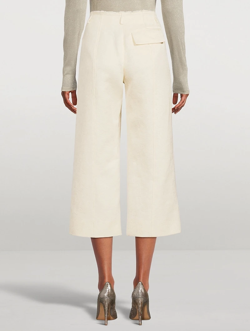 Cotton Wool Jacquard Trousers