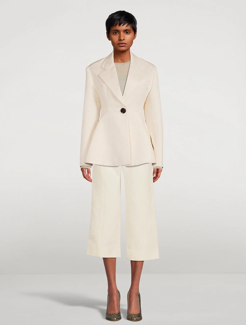 Cotton Wool Jacquard Trousers