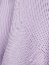 Rib-Knit Fluted Peplum Sweater